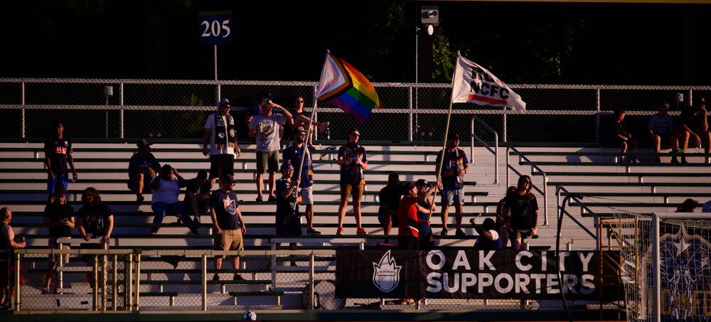 NCFC supporters cheer on their team against Fort Lauderdale CF on Saturday, June 5, 2021 at WakeMed Soccer Park. NCFC lost 2-1.
