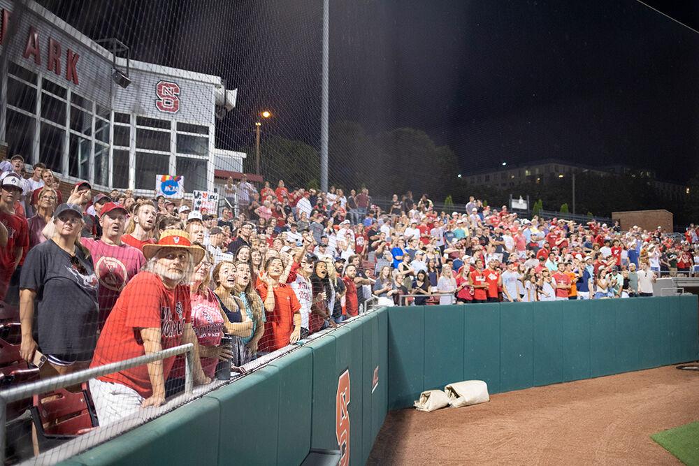 Wolfpack fans show the NC State baseball team their support after their return from the College World Series at Doak Field at Dail Park on Friday, June 26, 2021.