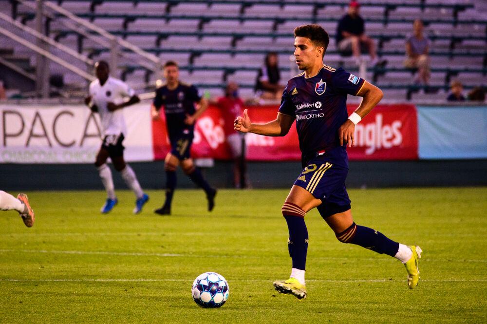 NCFC midfielder Selmir Miscic dribbles against Fort Lauderdale CF on Saturday, June 5, 2021 at WakeMed Soccer Park. Miscic scored one goal as NCFC lost 2-1.