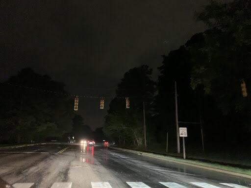 The intersection of Avent Ferry and Trailwood Drive during the power outage.