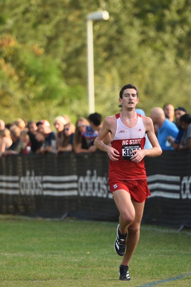 Sophomore Ian Harrison finishes the Adidas XC Challenge at Wake Med Soccer Park on Friday, Sept. 17, 2021. Harrison finished the 6k race in 22nd place with a time of 18:38.7.