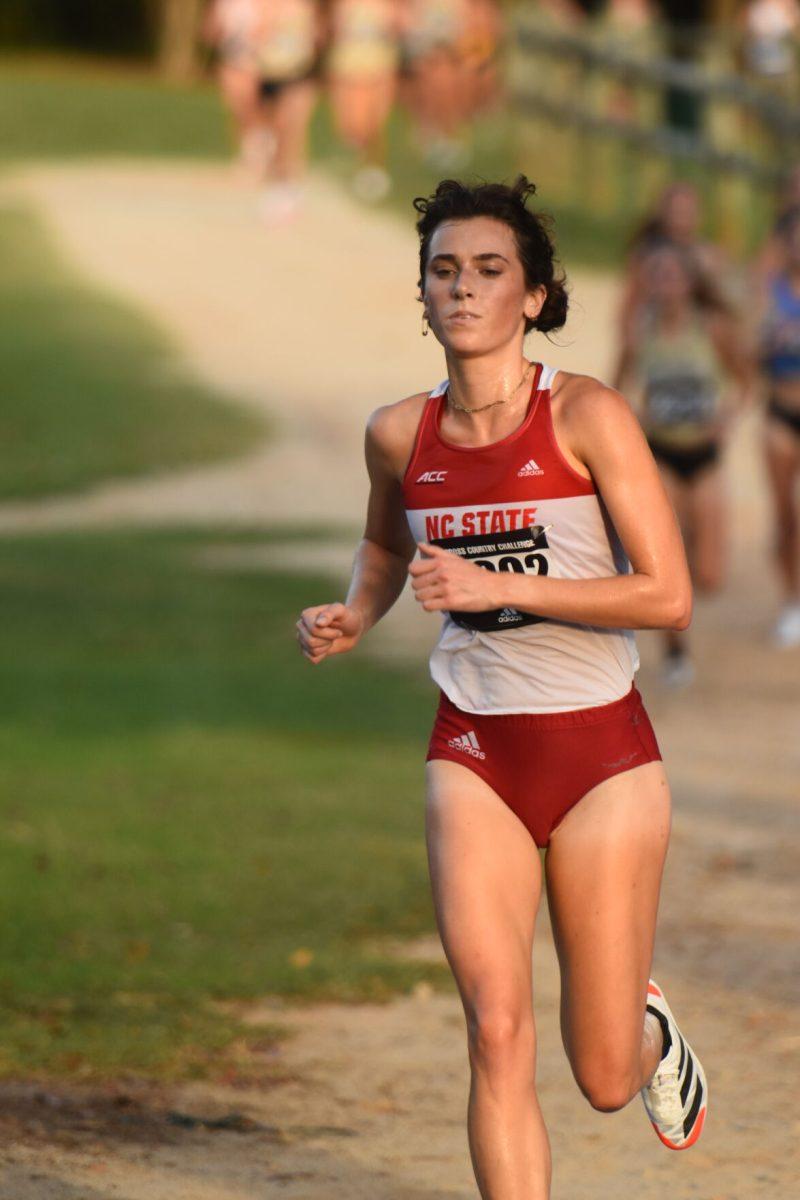 Redshirt junior Mariah Howlett competes in the Adidas XC Challenge at Wake Med Soccer Park on Friday, Sept. 17, 2021. Howlett finished 10th with a time of 17:25.6.