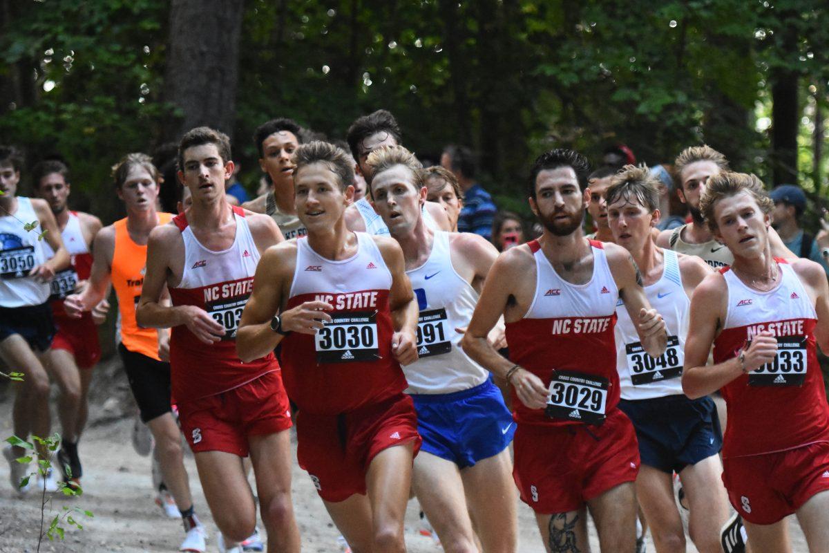 NC State's men's cross country team competes at the Adidas XC Challenge at Wake Med Soccer Park on Friday, Sept. 17, 2021. The Wolfpack finished second with an average 6k time of 18:10.28.