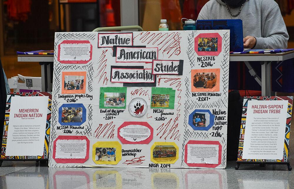 The Native American Studies Association board sits in Talley Student Union during the Native American Heritage month kickoff on Monday, Nov. 1, 2021. November is National Native American Heritage month.