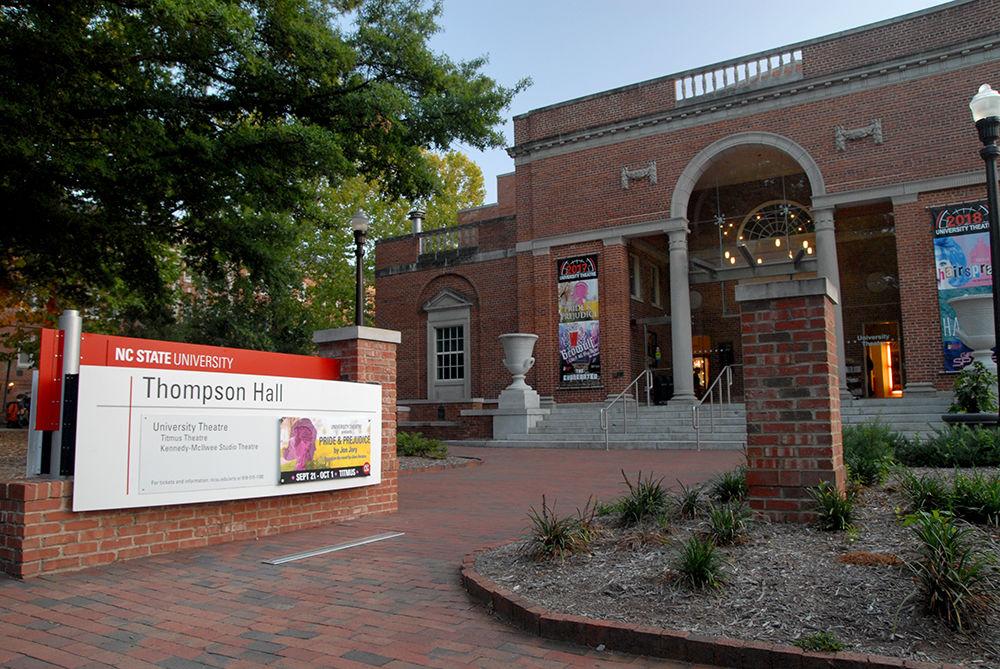 Thompson Hall stands on the corner of Pullen Road and Dunn Avenue Tuesday. Thompson Hall houses University Theatre and premieres productions and musical ensembles throughout the academic year. &#8220;Pride and Prejudice,&#8221; a romantic comedy based on the novel by Jane Austen will show from Sept. 21 to Oct. 1.