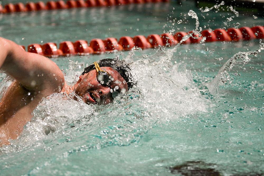 NC State senior Curtis Whiltsey competing 1000-yard freestyle during the NC State Wolfpack's swimming and diving meet against the Duke Blue Devils at the Casey Aquatic Center on Saturday, Jan. 15, 2022.&#160;The Pack men beat the Blue Devils 167-56.