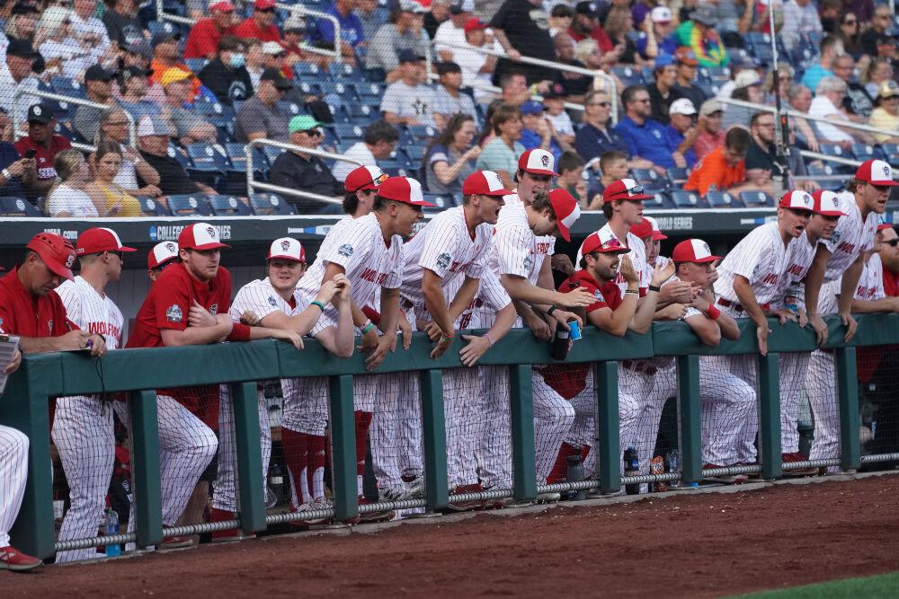 OMAHA, NE - JUNE 21: NC State against Vanderbilt during the Division I Baseball Championship held at TD Ameritrade Park on June 21, 2021 in Omaha, Nebraska. NC State beat Vanderbilt 1-0.&#160;
