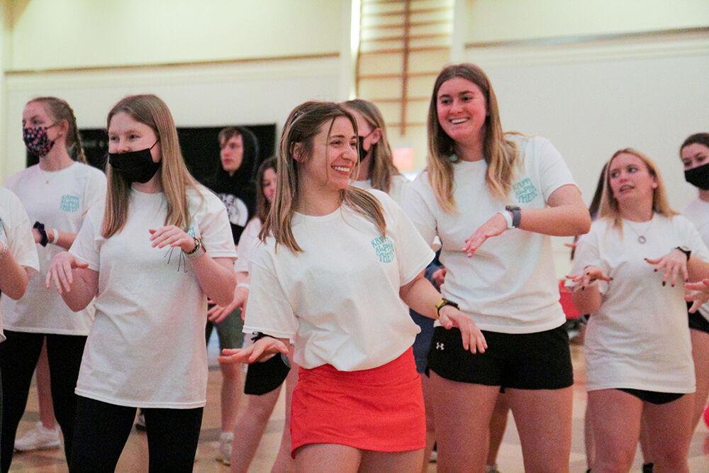 Annalise Wolf, a third-year in physics, dances on Saturday, March 6, 2022 at the Dance Marathon. The Dance Marathon was a 12-hour event meant to raise money for Duke Children's Hospital. Wolf attended with her sorority, Kappa Alpha Theta.