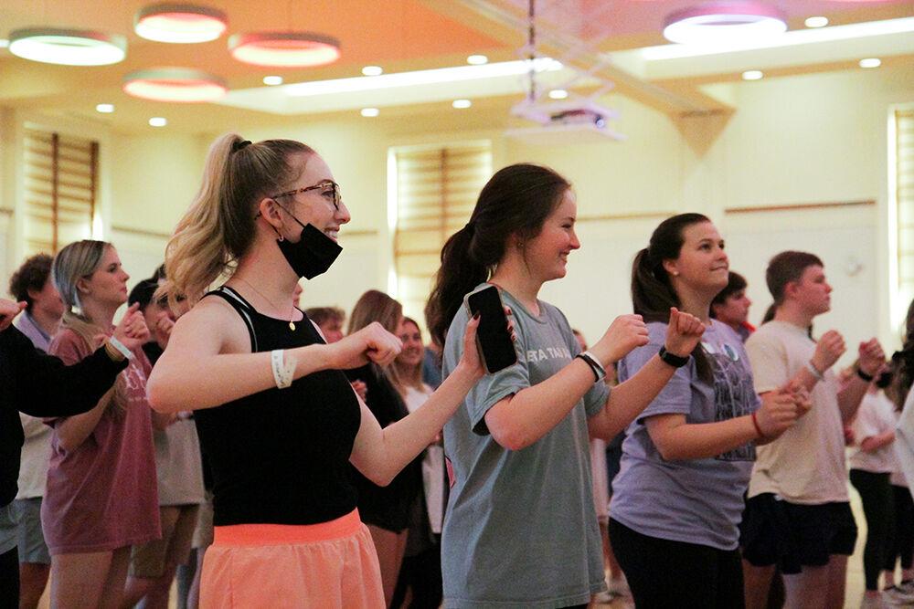 Lillia Andrews, a third-year in fashion textile management, and Melanie Bacon, a third-year in food science, represented the sorority Zeta on Saturday, March 6, 2022 at the Dance Marathon. The Dance Marathon was a 12-hour event meant to raise money for Duke Children's Hospital.