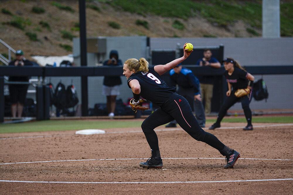 Redshirt sophomore pitcher Sam Gress pitches during the game against UNC-Charlotte on Wednesday, March 30, 2022 at Dail Softball Stadium. The Wolfpack beat the 49ers 9-4 win.
