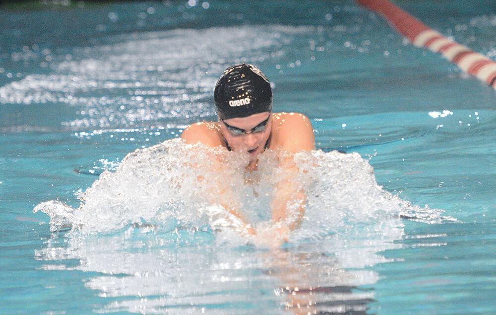Senior Sophie Hansson swims the 200-yard breaststroke during the meet versus Tennessee on Friday, Oct. 15, 2021 in the Willis R. Casey Aquatic Center. Hansson finished first with a time of 2:09.89. The Wolfpack women's team beat the Volunteers 182-118.