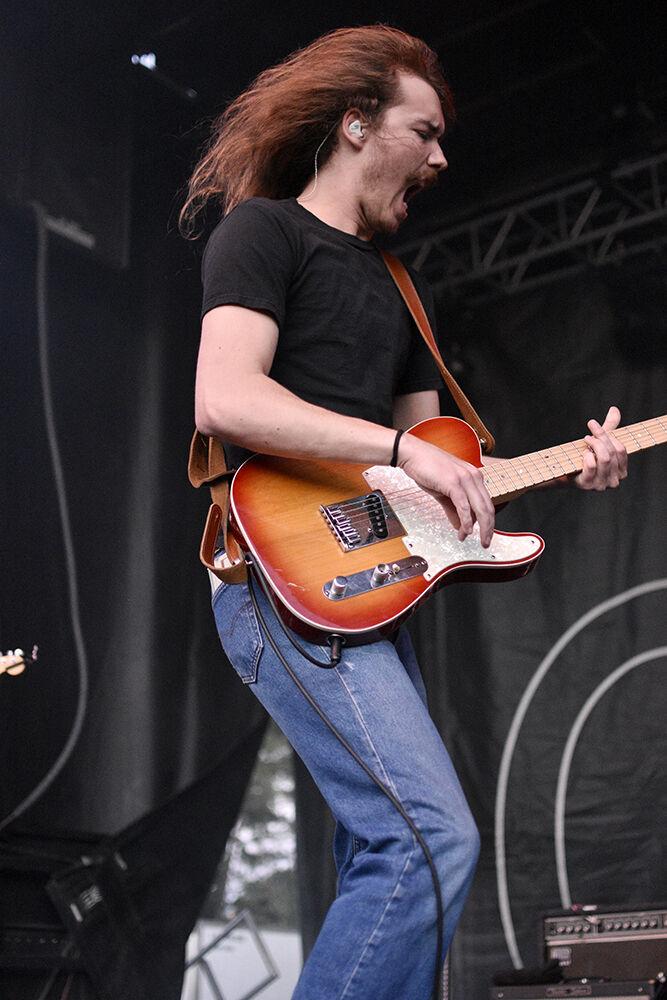 Josh Harmon, a vocalist and guitarist for The Backseat Lovers, sings at Wolfstock on Monday, April 25, 2022 at Stafford Commons. Wolfstock is an all-day festival and concert held during the last day of classes for NC State students.