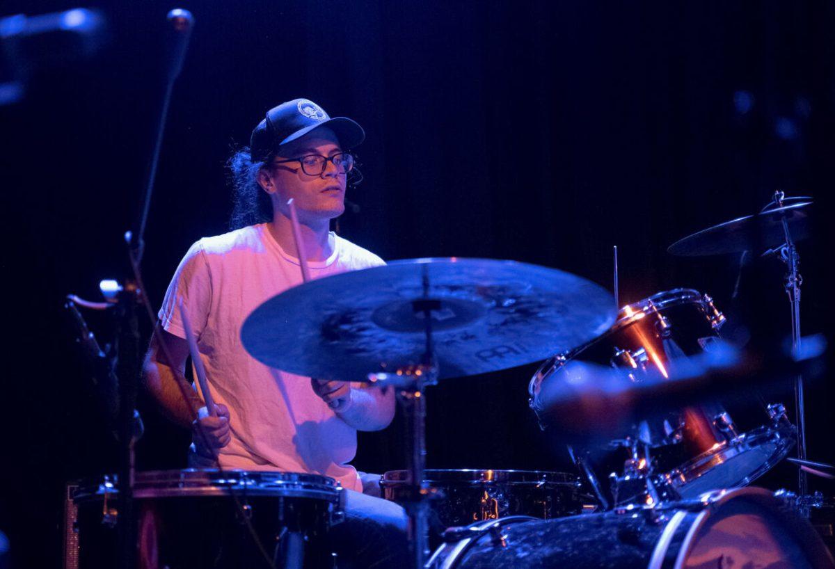 Alex Shoop plays the drums during Raygun Superstar's performance at Motorco Music Hall in Durham, NC, on Friday,&#160;April 29, 2021.