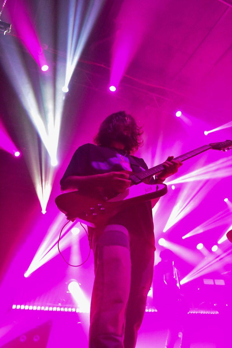 The Band CAMINO guitarist Spencer Stewart plays "Know It All" during The Band CAMINO concert at the Ritz in Raleigh on Friday, April 22, 2022.