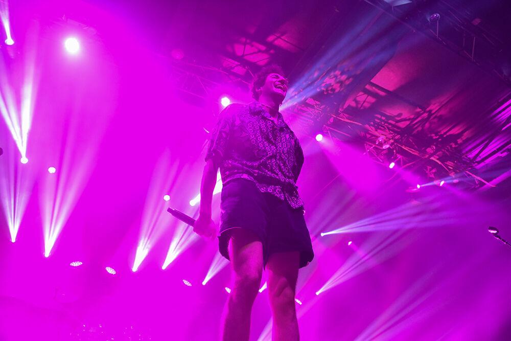 The Band CAMINO singer Jeffery Jordan looks out to the crowd during "Roses" during The Band CAMINO concert at the Ritz in Raleigh on Friday, April 22, 2022.