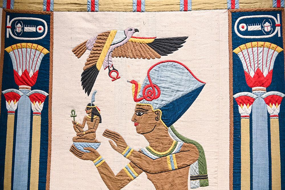A detail from an Egyptian tent panel on display at the Gregg Museum on Saturday, Aug. 6, 2022.