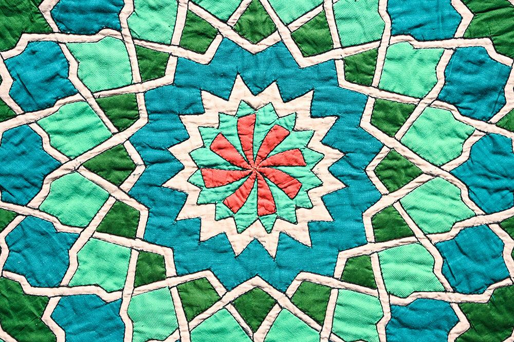 A detail from an Egyptian tent panel on display at the Gregg Museum on Saturday, Aug. 6, 2022.