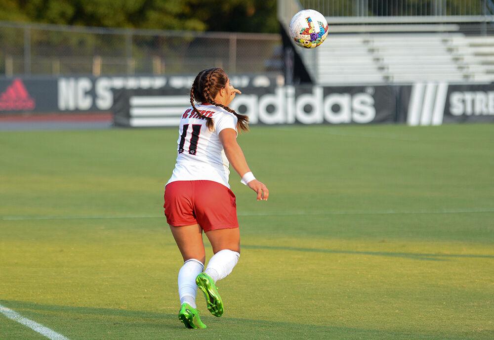 Sophomore defender Fernanda Soto receives the ball in the game against High Point on Thursday, Sept. 15, 2022 at Dail Soccer Field. NC State won 3-1.