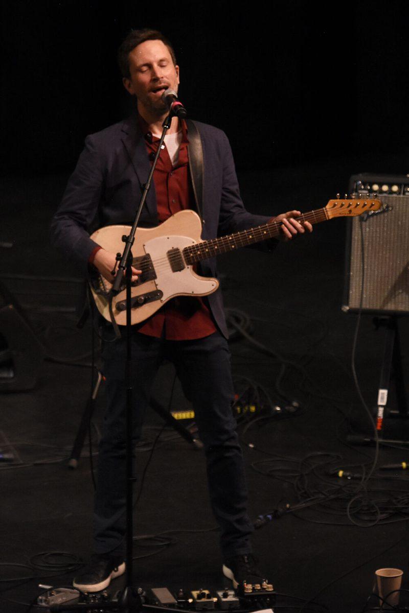 Ranky Tanky guitarist Clay Ross plays the guitar on Thursday, Sept. 29, 2022 in Stewart Theatre. The Grammy award winning band performed with special guest Lisa Fischer.
