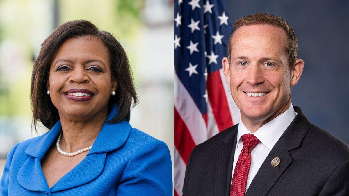 Cheri Beasley, left, via cheribeasley.com. Ted Budd, right, via Wikimedia Commons.
&#160;