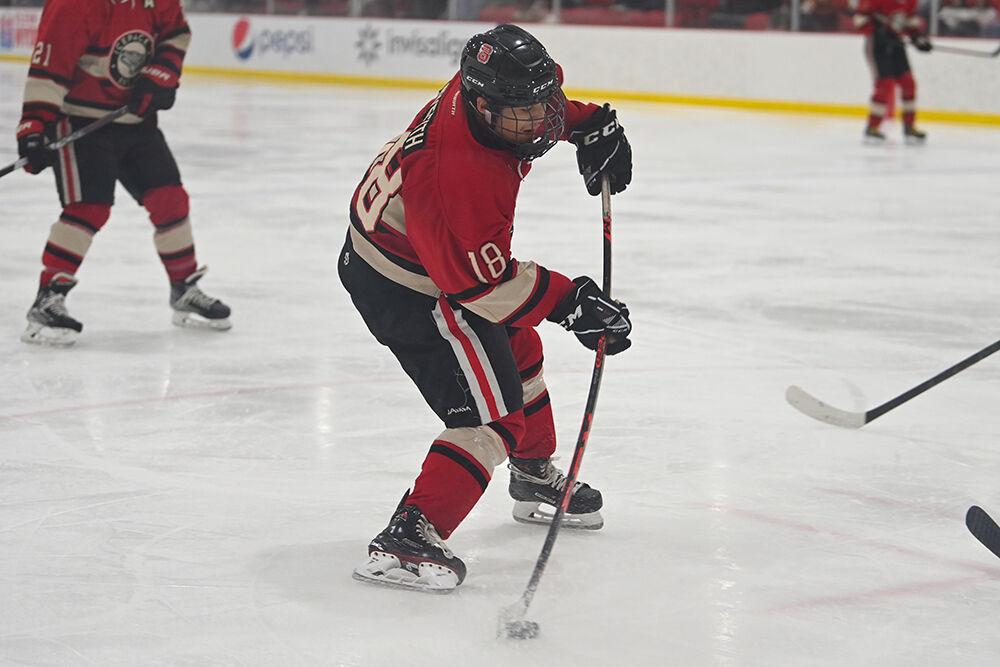 Sophomore forward Charles Monteith takes a shot on goal during the game against UNC-Wilmington at Wake Competition Center on Friday, Oct. 14, 2022. The Icepack won 4-1.