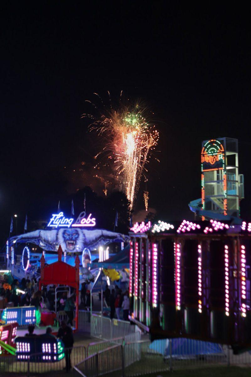 Fireworks are set off at the North Carolina State Fair in Raleigh on Friday, Oct. 21, 2022.