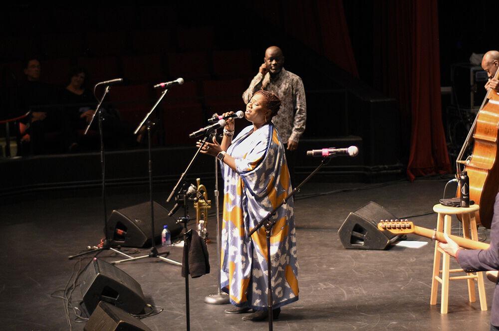 Vocalist Quiana Parler sings to the audience on Thursday, Sept. 29, 2022 in Stewart Theatre. The concert featured Grammy winning band Ranky Tanky and special guest Lisa Fischer.
