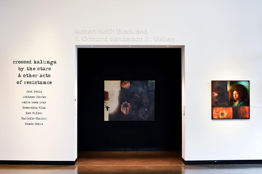 The crossed kalunga by the stars &amp; other acts of resistance gallery sits in the Gregg Museum of Art &amp; Design Tuesday, Feb. 8, 2022. The gallery features work by seven artists and presents work focused around Black History Month.