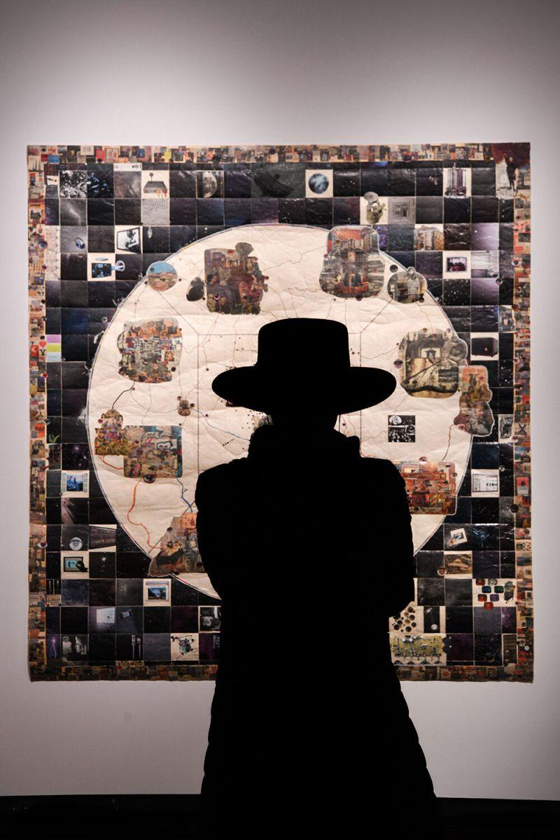 Lori Vrba stands in front of an exhibit at Gregg Art Museum on Feb 2, 2023. The Gregg Art Museum held an opening reception for the two exhibitions, "True Likeness" and "This is Not: Aldwyth in Retrospect".