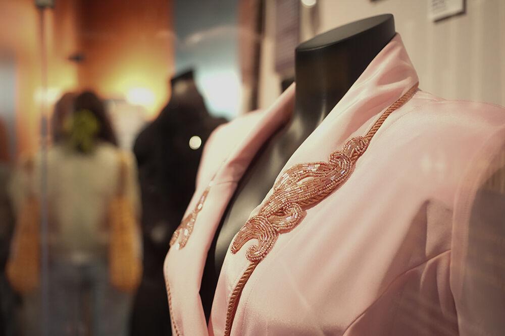 A beading detail of Dolly Parton's dress on display in The Power of Women in Country Music exhibit at the NC Museum of History on Friday, Feb. 3, 2023.