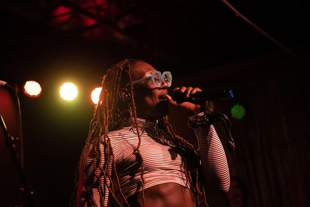KHX05 sings during the Double Barrel Benefit at Kings in Raleigh, NC on Saturday, Feb. 4, 2023. The Double Barrel Benefit is an annual fundraising event for WKNC 88.1.