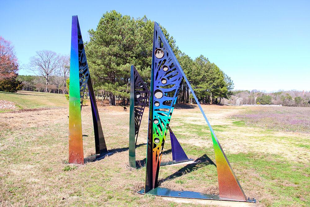 The Public Art for Pollinators and People exhibit stands at Dorothea Dix Park on Saturday, Feb. 18, 2023. Designed by Courtney Evans, the exhibit was made to house pollinators protected by Bee Downtown, a project by CAM Raleigh.