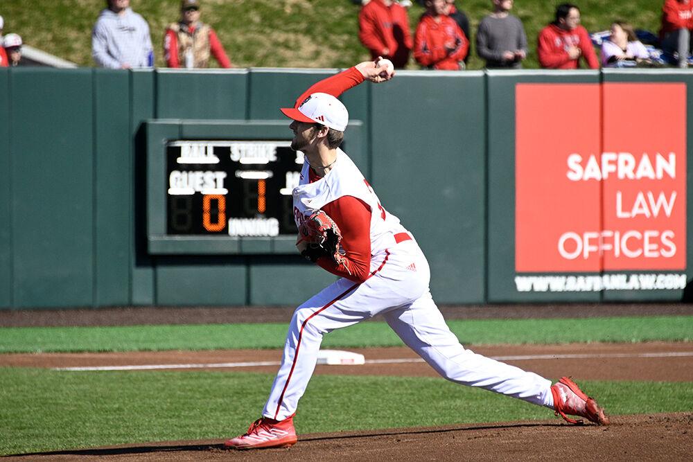 Junior pitcher Matt Willadsen pitches the ball during the game against Wagner at Doak Field in Dail Park on Saturday, Feb 18, 2023. Willadsen pitched six innings allowing only five hits and striking out six batters. NC State beat Wagner 3-2 to win the series.