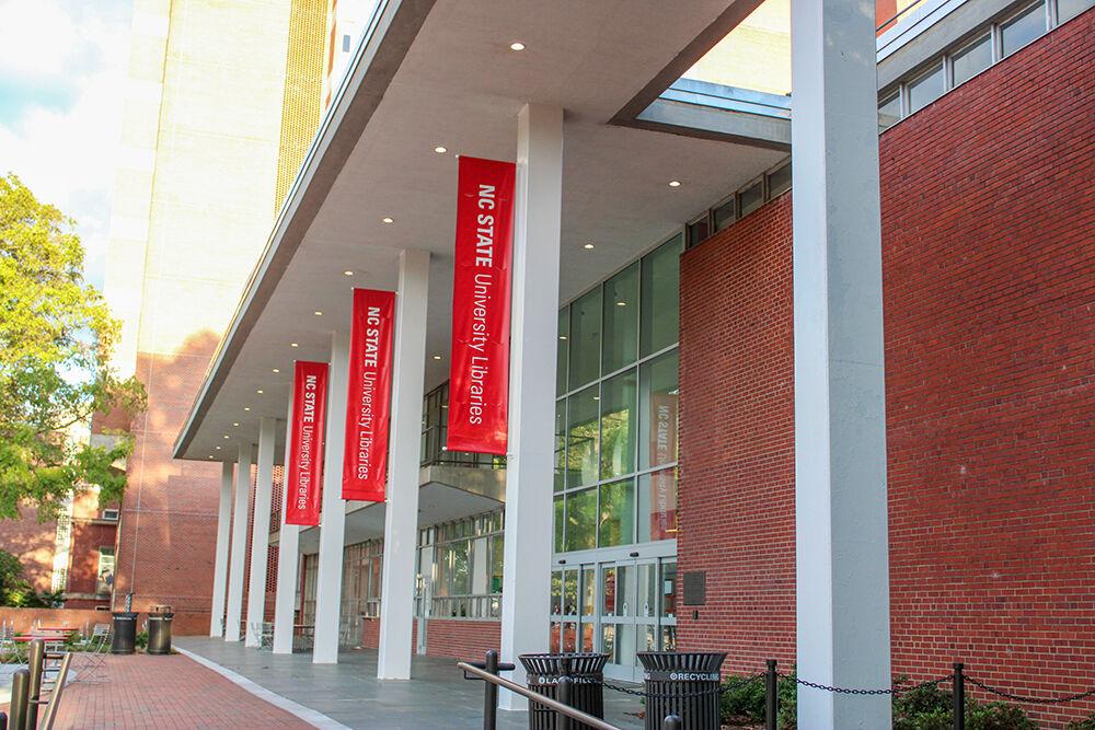The D.H. Hill Jr. Library is under construction on May 9, 2020.