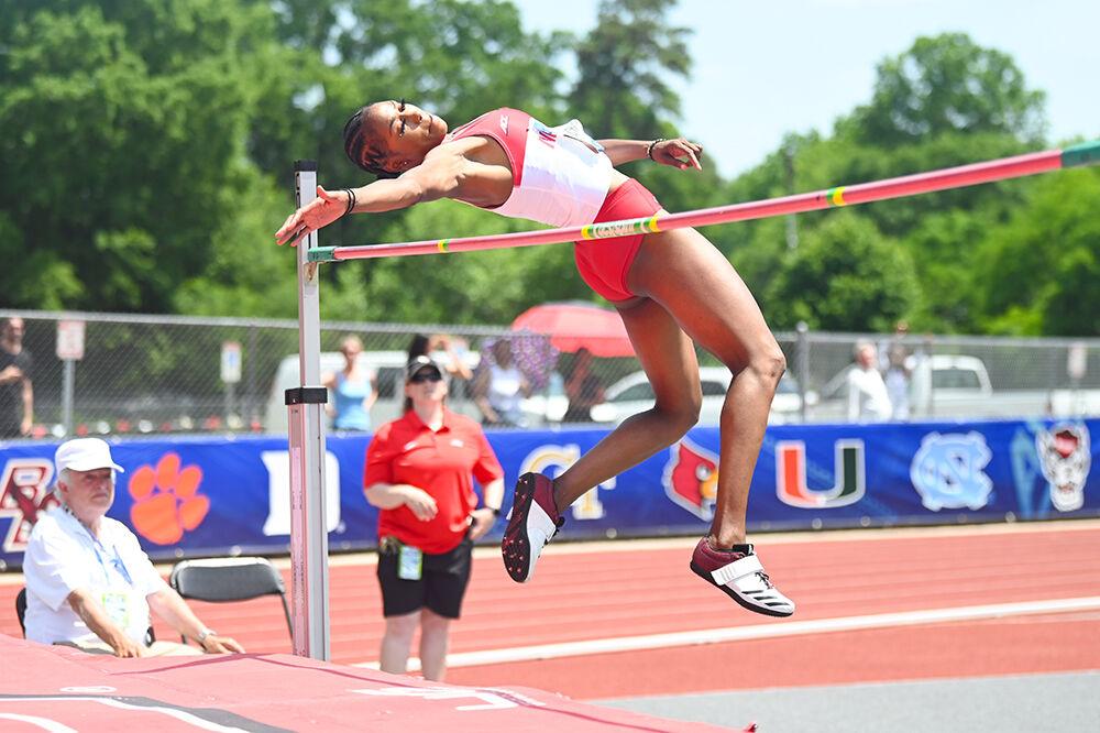Graduate Timara Chapman participates in the hept women's high jump during the ACC Outdoor Championships at&#160;Paul Derr Track and Field Facility on Thursday, May 11, 2023. Chapman finished fifth in this event and first overall in the women's heptathlon.