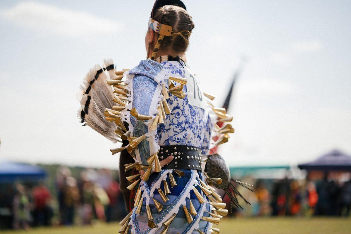 A dancer in Regalia at the second annual Dix Park Inter-Tribal Pow Wow