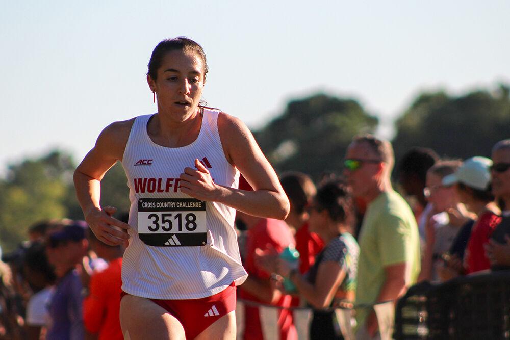 Graduate Heather Holt runs during the XC Adidas Challenge at WakeMed Soccer Park on Friday, Sept. 15, 2023. Holt finished in sixth place with a time of 17:25.3.