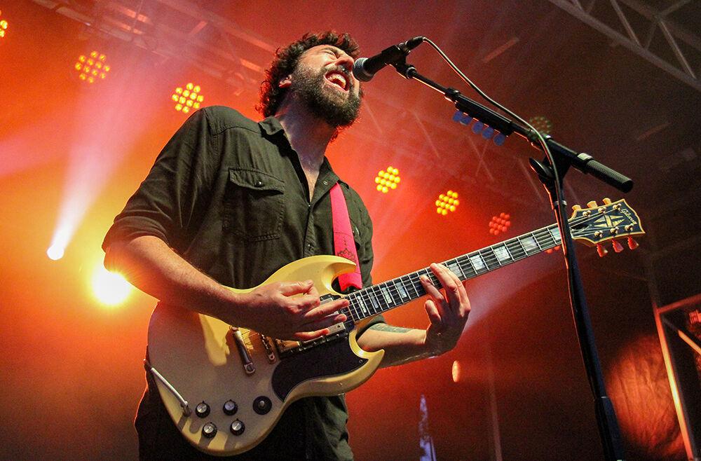 Dan Hoerner of the band Sunny Day Real Estate performs during the Hopscotch Music Festival at Moore's Square in Raleigh, NC on Saturday, Sep. 9, 2023. Hoerner is the lead guitarist and backing vocalist of the band.