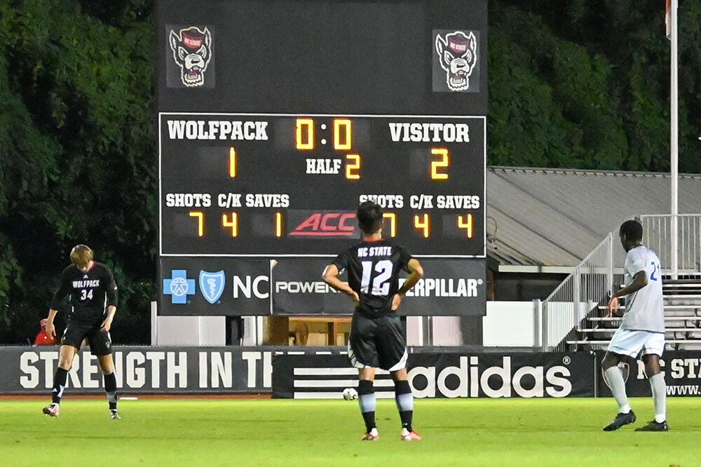 Freshman midfielder Yuta Toya takes in the loss against the American University Eagles at Dail Soccer Field on Tuesday, Oct. 10, 2023. The Wolfpack lost to the Eagles 2-1.