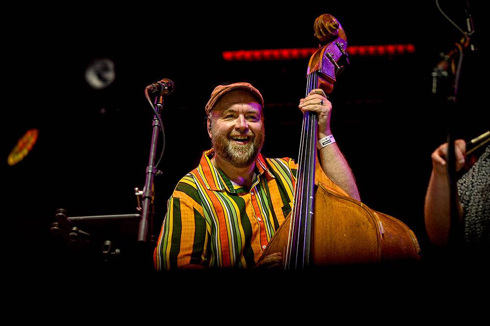 Musical band Mighty Polar performs at IBMA Bluegrass live at the Red Hat Amphitheater on Friday, Sept. 29, 2023. Mighty Polar is a new musical group in the world of bluegrass music.