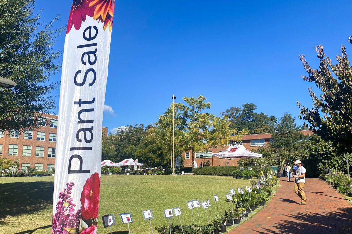 Plants pictured in Governors Scott Courtyard on Sunday, Oct. 22, 2023.&#160;Pi Alpha Xi, an honors society at NC State, holds a plant sale to fund horticulture scholarships for students.