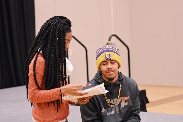 Kaitlin Perkins, a sophomore studying material science and engineering, and Darryl Johnson, a junior studying mechanical engineering, plan out the last few details of the Technimetric II Poetry Slam. It&#8217;s scheduled to begin at 6:30 p.m. Thursday in Talley Ballroom. The idea of the Slam is to combine STEM and spoken word in an attempt to showcase a mixture of creative talents and intelligence possessed by the NC State student body. Doors open at 5:30 p.m.