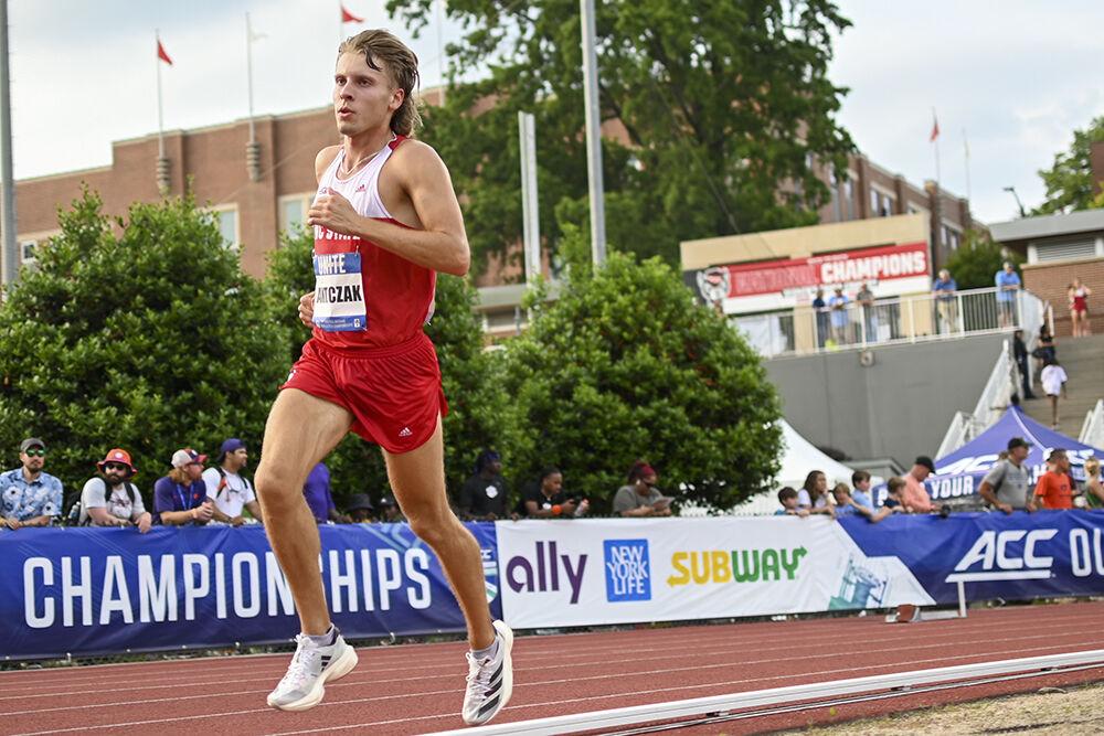 Junior runner Kevin Antczak runs during the outdoor track ACC championships at the Paul Derr Track and Field Facility on Saturday, May 13, 2023. Antczak ran a 14:44.79 in the men's 5000m.