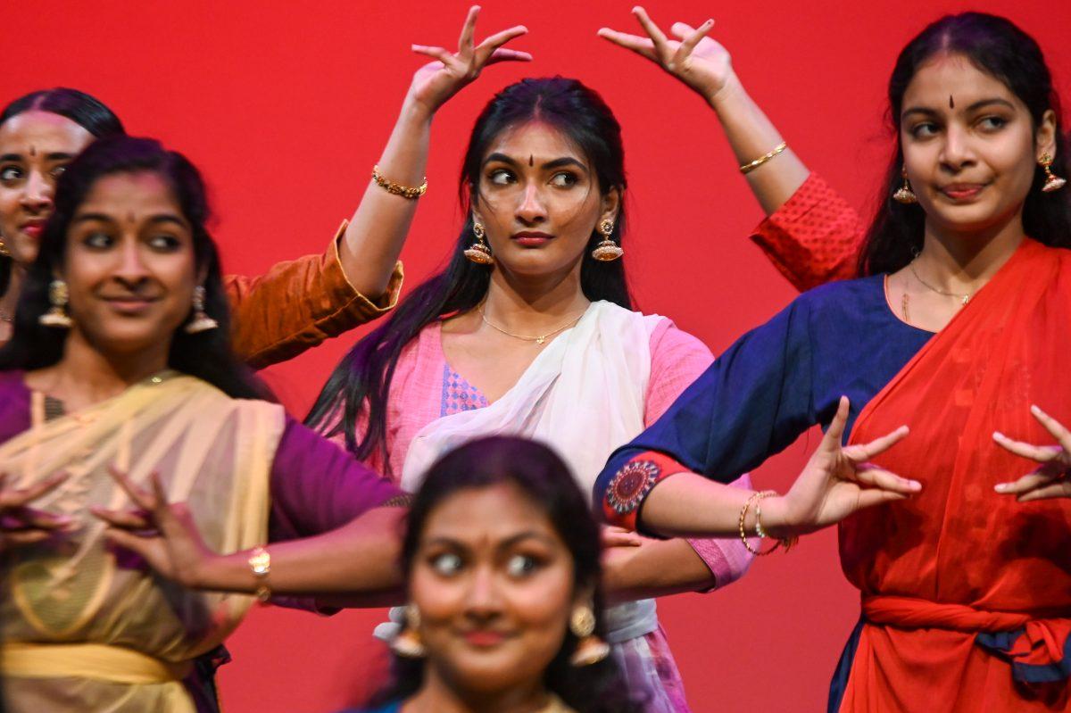 Thandav Dance, NC State's Indian classical dance team, performs at Asia Night in Stewart Theater on Tuesday, March 5, 2024. This event was held by the Asian Students Association and featured 12 different performers showcasing their talents.