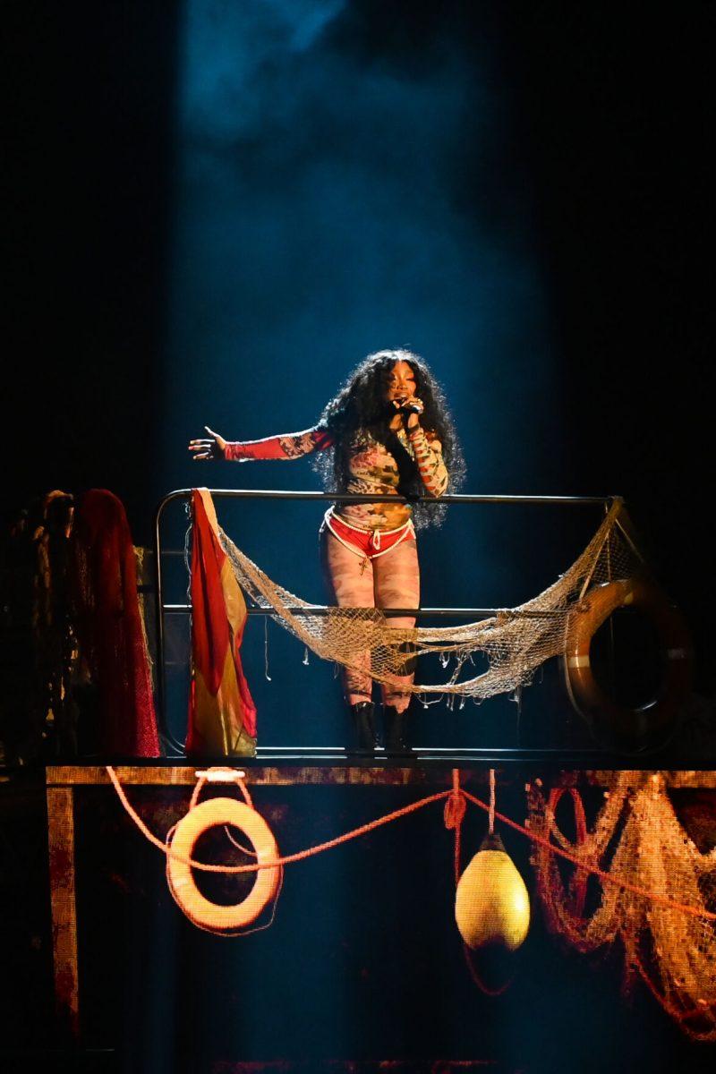 SZA performs during the Dreamville Festival at Dorothea Dix Park on Saturday, April 6, 2024. SZA was the main headliner of the first day. SZA's album SOS (2022) held the number one position on the Billboard 200 for a total of ten weeks, setting a new record for the highest streaming week for an R&amp;B album in the United States.