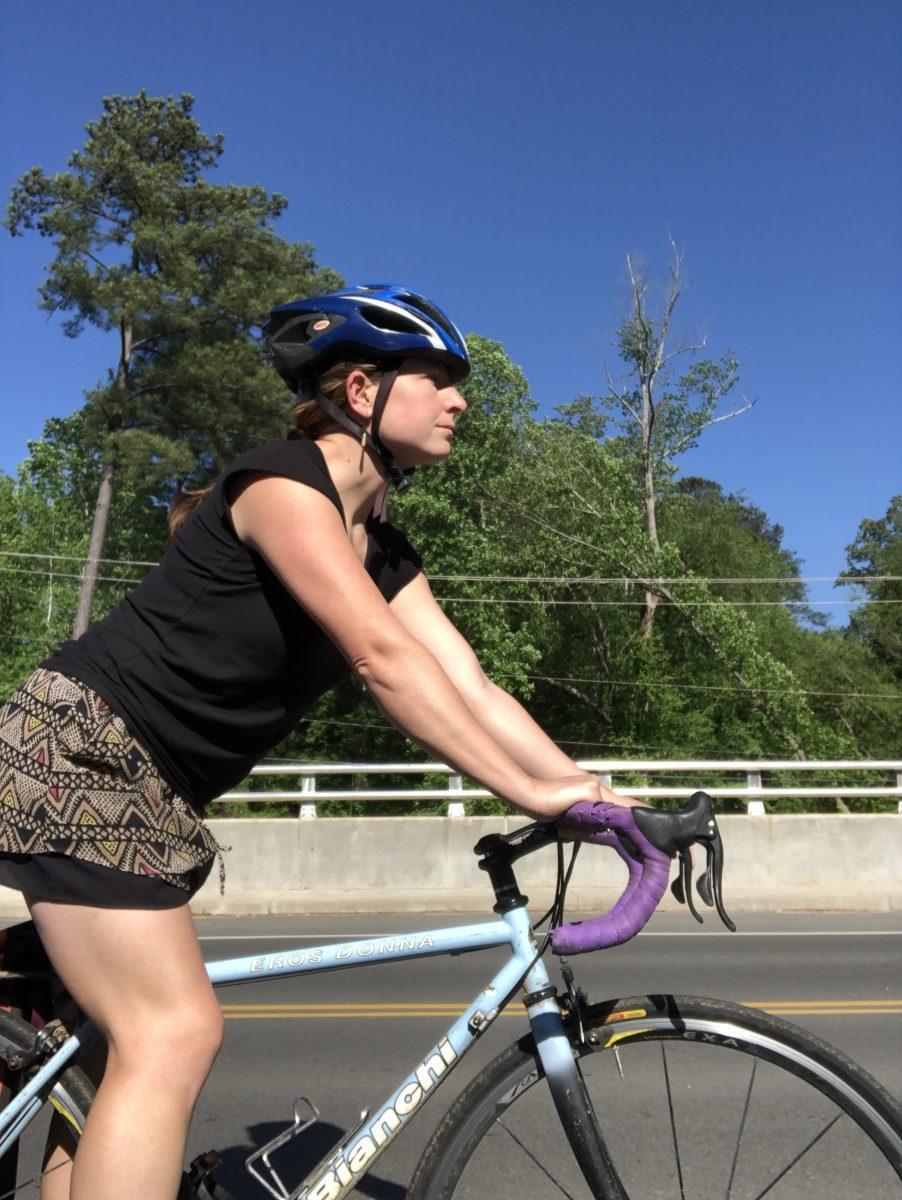 Harrison on bike