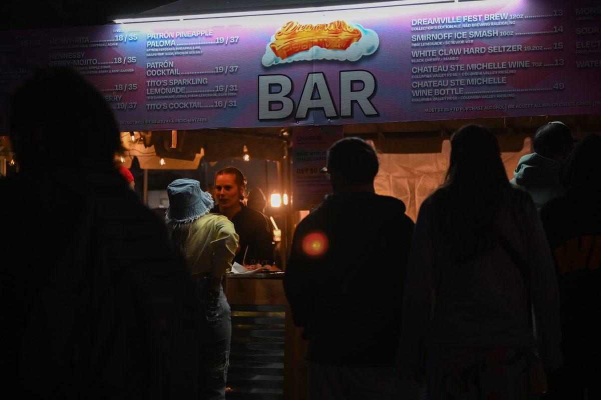 A drink pavillion sits during the Dreamville Festival at Dorothea Dix Park on Saturday, April 6, 2024. Dreamville offered over 50 food and drink vendors to festival goers with a diverse cuisine selection.