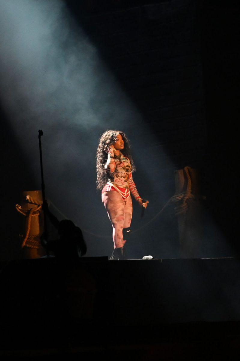 SZA performs during the Dreamville Festival at Dorothea Dix Park on Saturday, April 6, 2024. SZA was the main headliner of the first day. She played hits like "Kill Bill", "All The Stars" and "Garden (Say It Like Dat)".