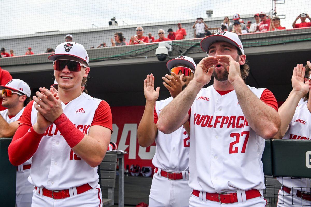 Junior pitcher Win Scott and the rest of the team celebrate Senior Day before the game against Wake Forest at Doak Field at Dail Park on Saturday, May 18, 2024. NC State beat Wake Forest 9-6 and swept the series.