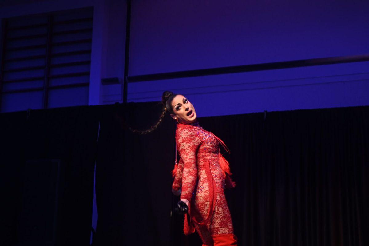 Drag queen Nadia Rain performs to "Body Mix" at Desserts and Drag in Talley Student Union on Thursday, Sept. 19, 2024. This event featured 4 drag performers from North and South Carolina.